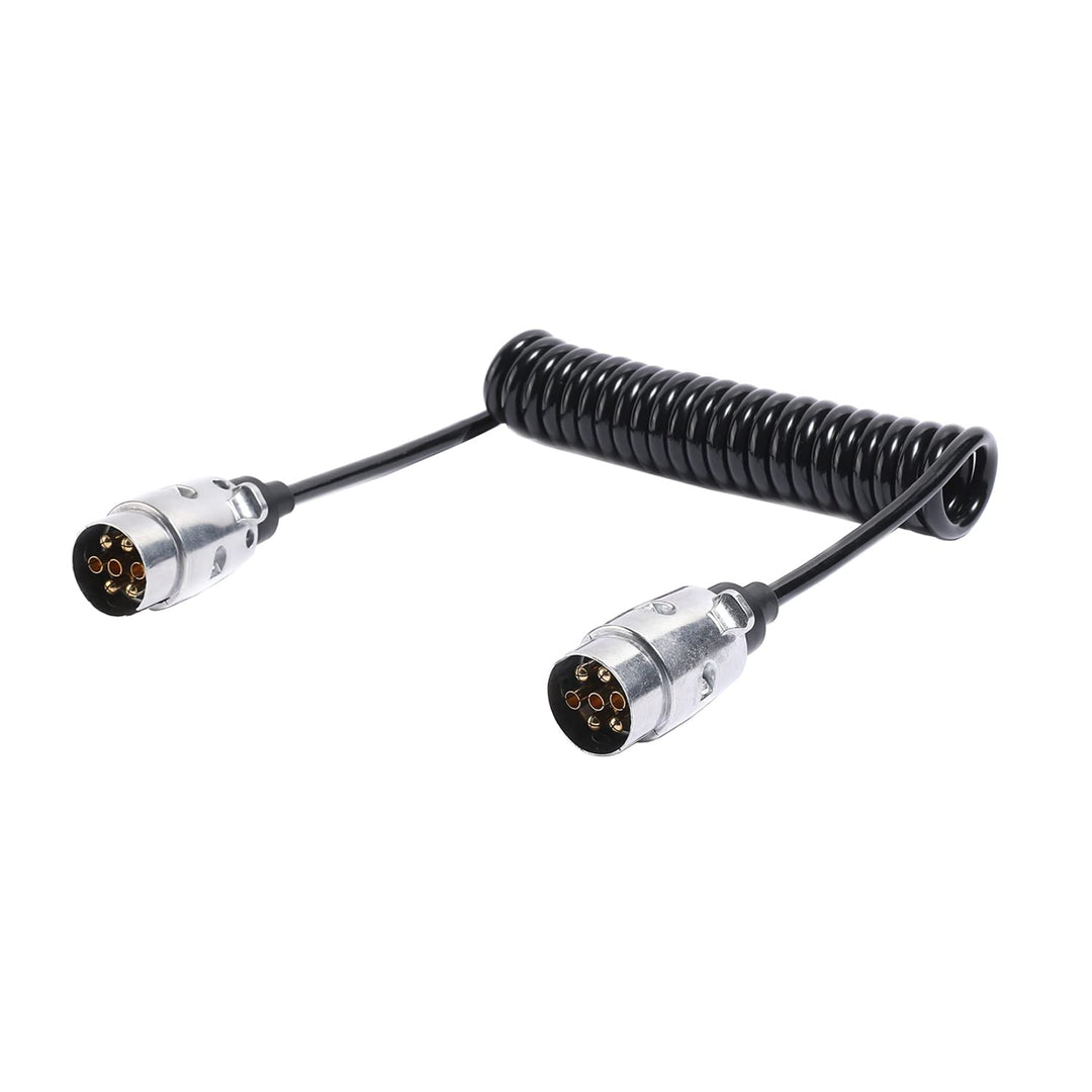 Anhänger Spiralkabel 7 Polig 2,5 Meter, 12V Anhänger Aluminiumlegierung Stecker Verlängerungskabel 7