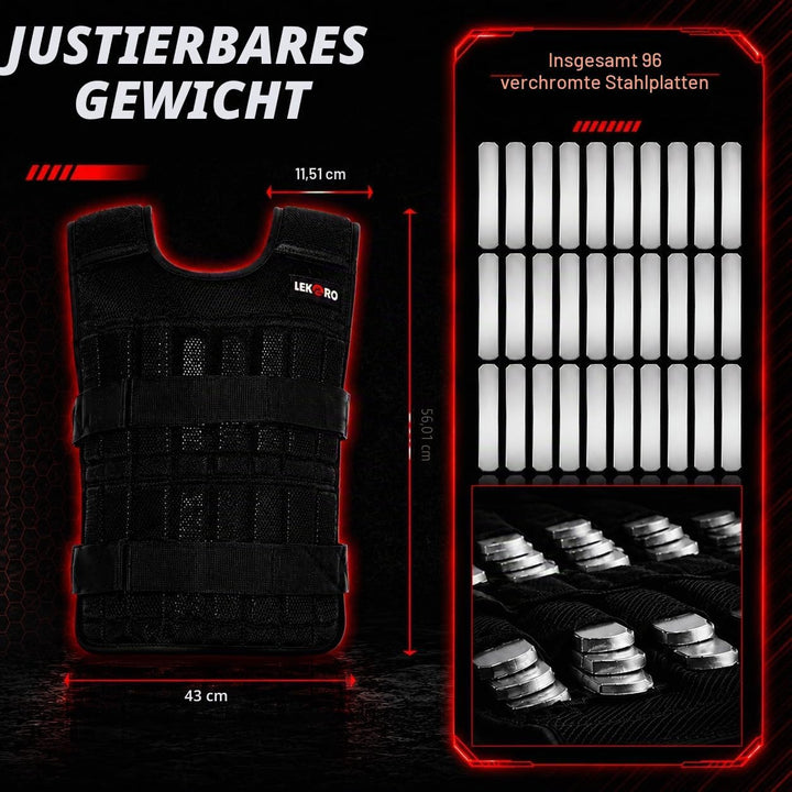 Verstellbare Gewichtsweste, 20 kg, Workout, Gewichtsweste, Training, Fitness, Gewichtsjacke für Männ