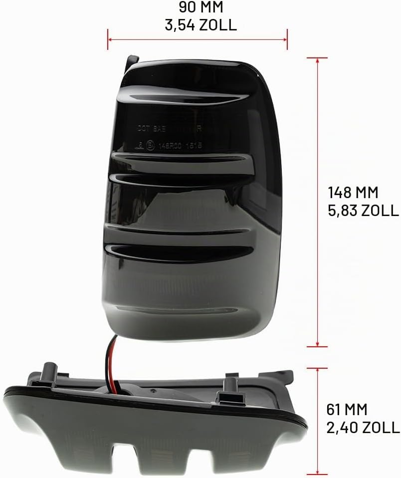 LED Spiegelblinker für Fo.rd Transit MK8 2014-2025, Rückspiegel Blinkleuchte für Wohnmobil, E-Prüfze