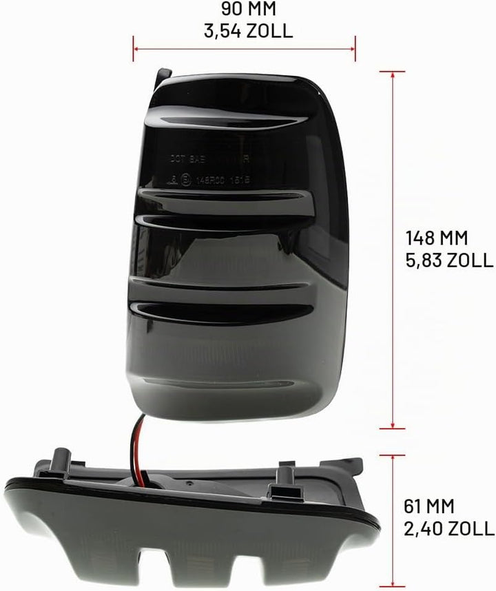 LED Spiegelblinker für Fo.rd Transit MK8 2014-2025, Rückspiegel Blinkleuchte für Wohnmobil, E-Prüfze