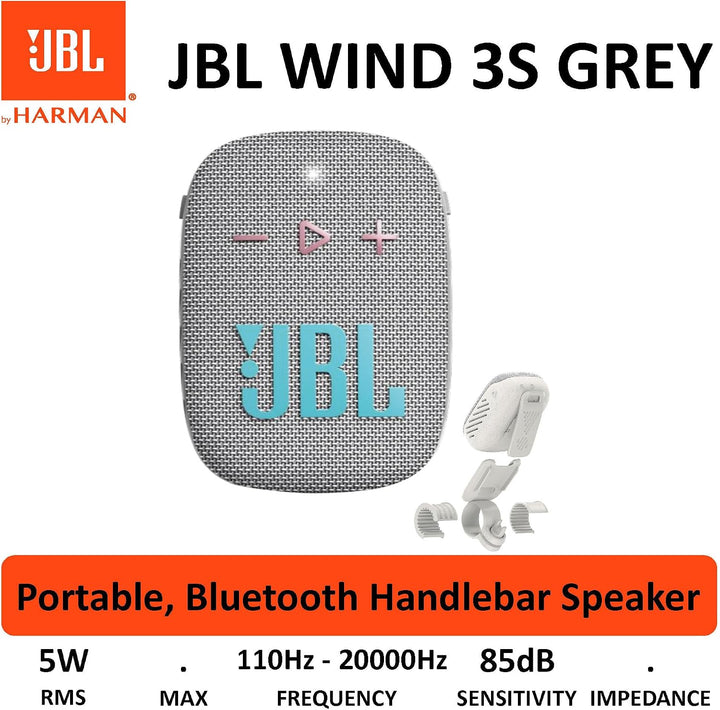 JBL Wind 3S Fahrrad Lautsprecher – IP67, Bluetooth 5.0, USB-C | 5 W RMS, 1,75" Treiber, 110 Hz–20 kH