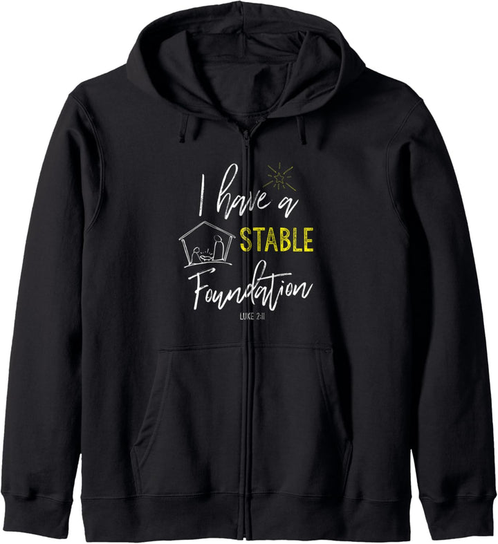I Have A Stable Foundation Christian Christmas Manger Star Kapuzenjacke