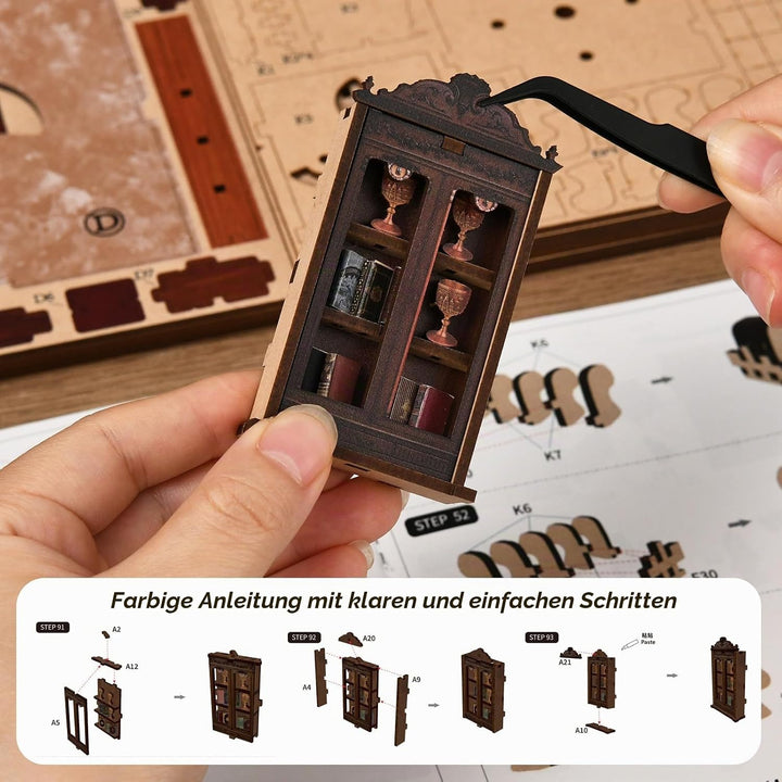 Book Nook Kit, DIY Miniatur Haus Puppenhaus Bausatz Bücherregal Deko für Jugendliche und Erwachsene（