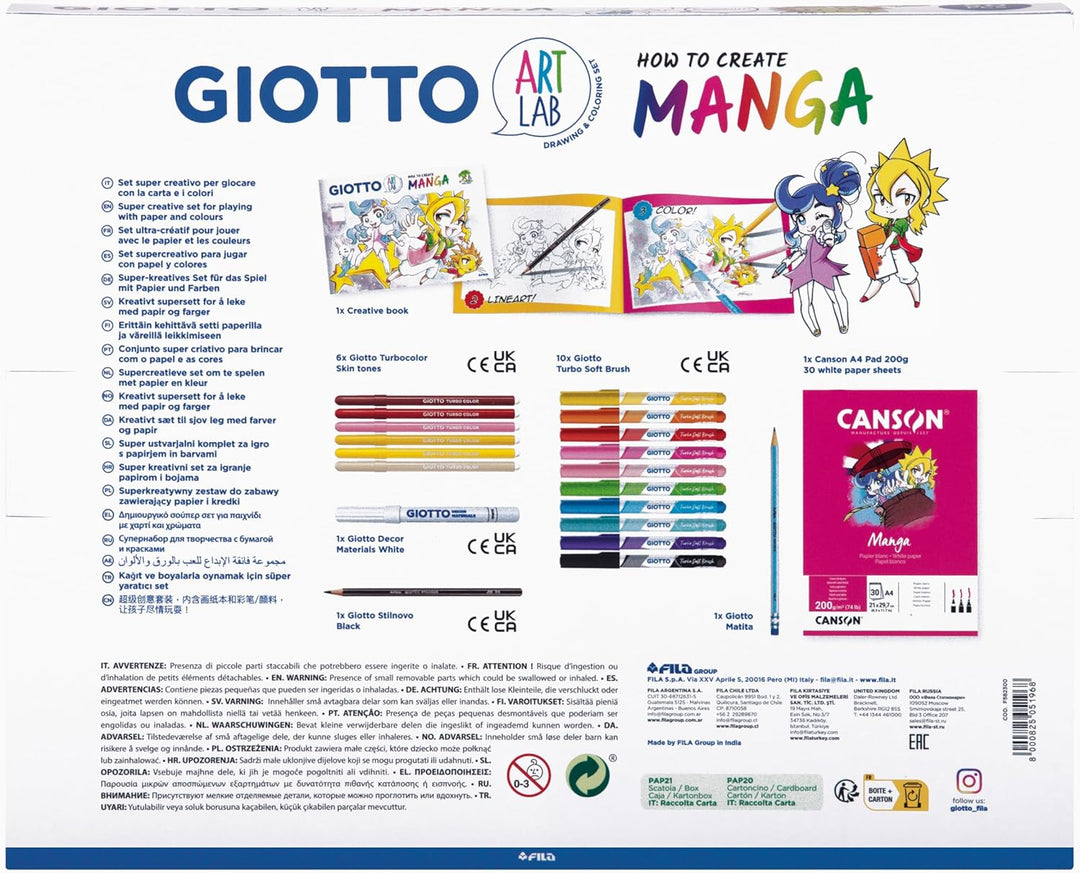 GIOTTO Art Lab, How to create a Manga, Malset mit Anleitung