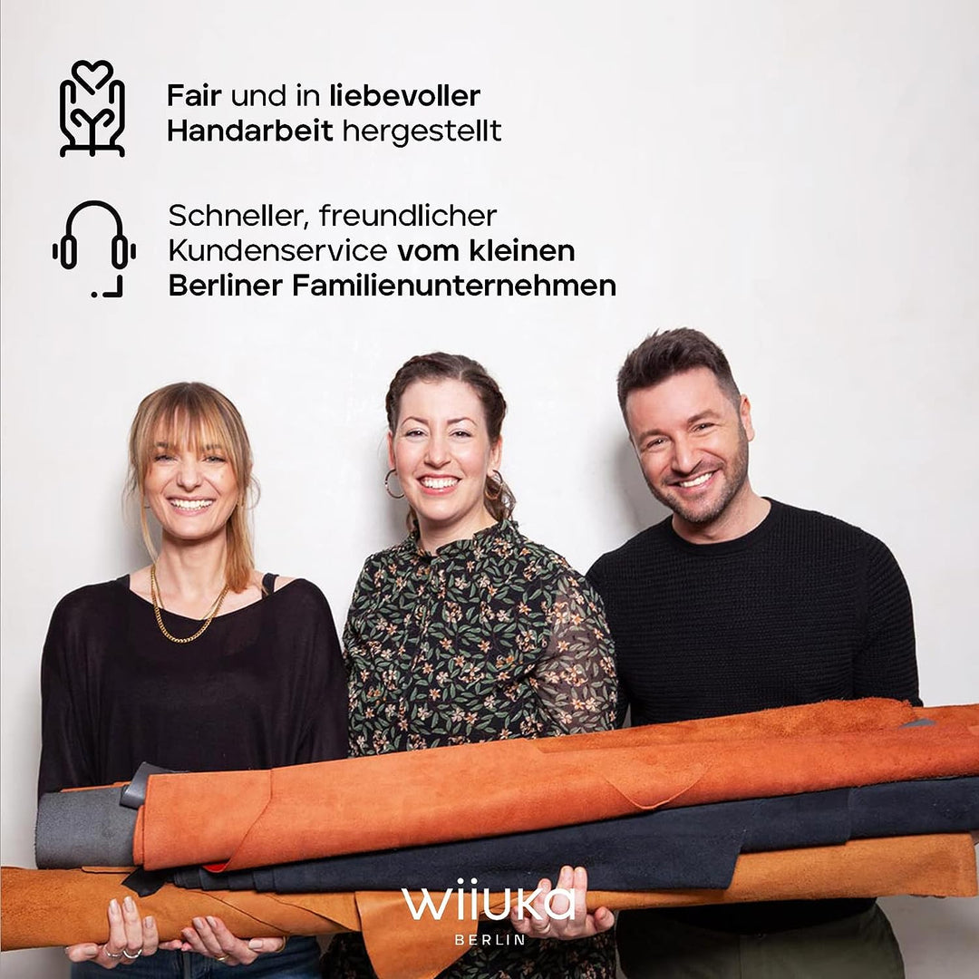 WIIUKA Hülle für Samsung Galaxy A53, Premium Leder, mit Kartenfach, extra Dünn, Handyhülle mit Stand