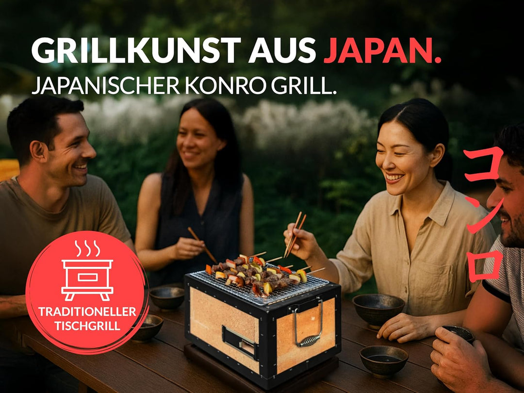 Konro Grill – traditioneller japanischer Holzkohlegrill aus natürlichem Diatomit Sedimentgestein – i