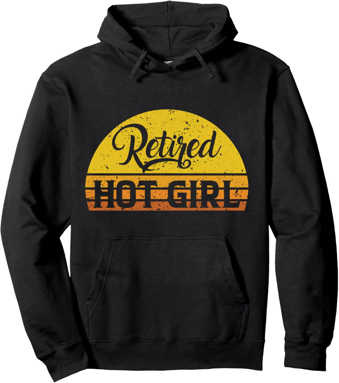 Lustiger pensionierter heisser Mädchen-Weinlese Pullover Hoodie