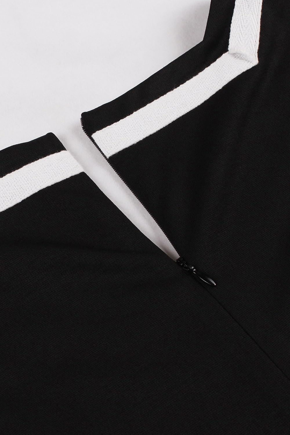 AXOE Damen Gepunktet Rockabilly Vintage Kleid mit Gürtel Partykleid XS Schwarz/Weiss, XS Schwarz/Wei