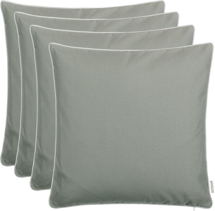 Brandsseller Outdoor Garten Kissen Dekokissen mit Paspel - Garngefärbt Uni Schmutz- und Wasserabweis