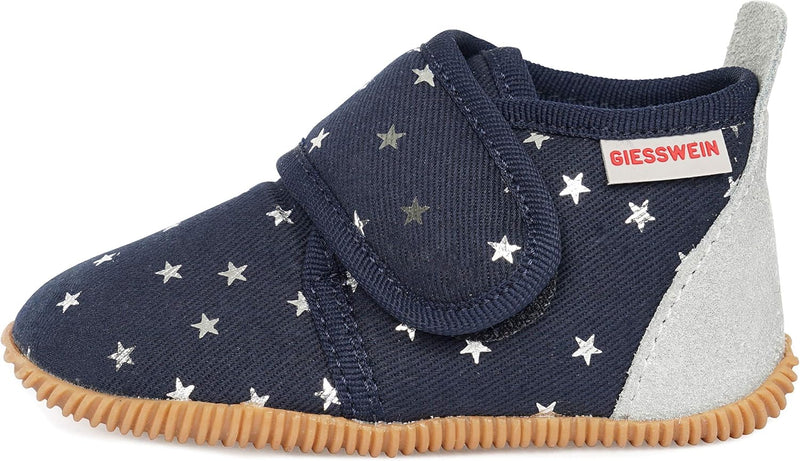 GIESSWEIN Kinderhausschuhe Salsach - Slim Fit Pantoffeln mit Funkelsternenmuster, Hausschuhe mit Kle