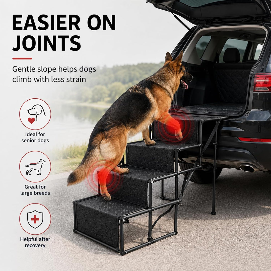 Hundetreppe Auto, Klappbar Hunderampe bis 60kg, Hunderampe Auto, Rampe Hund, Hunderampen für Grosse