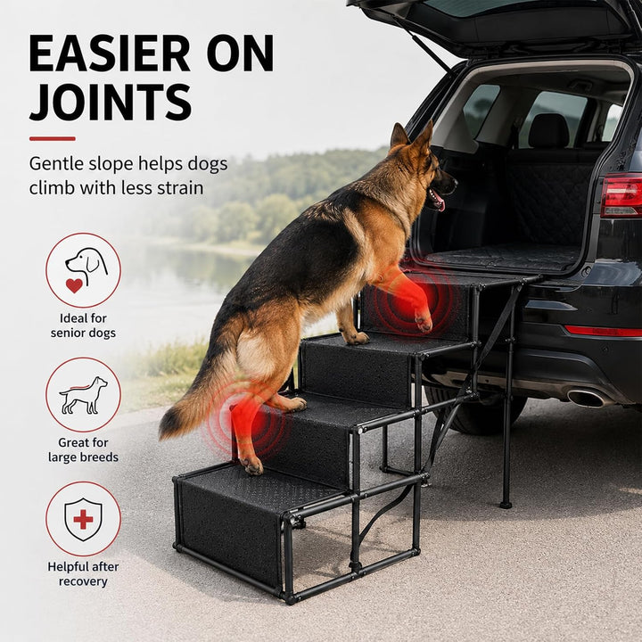 Hundetreppe Auto, Klappbar Hunderampe bis 60kg, Hunderampe Auto, Rampe Hund, Hunderampen für Grosse