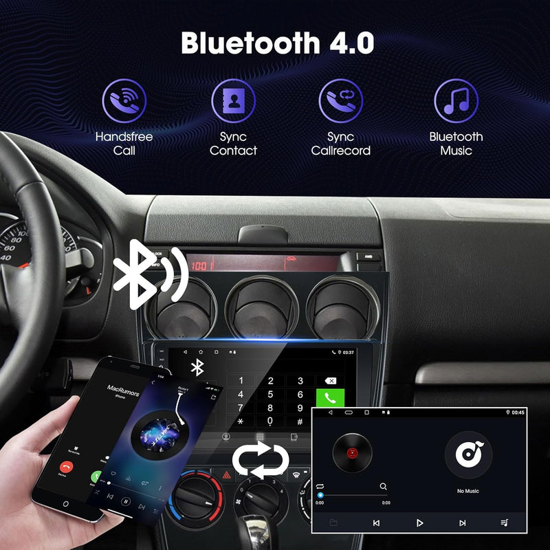 EZoneTronics Android 10.1 Autoradio Stereo für Mazda 6 Atenza 2002-2008 9-Zoll-Touchscreen High Defi