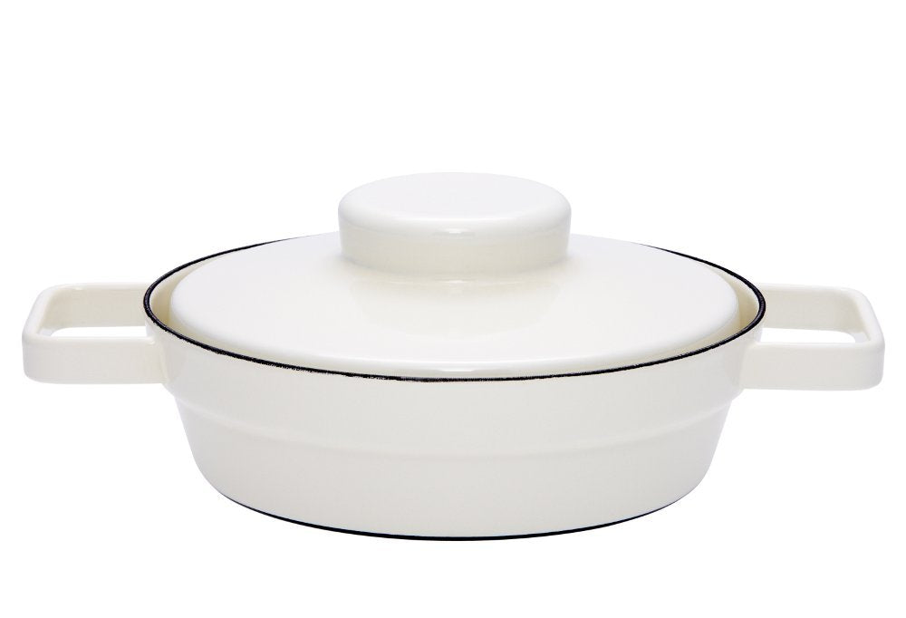 Riess, 2122-212, Pfanne mit Deckel, Durchmesser 20 cm, PURE WHITE, AROMAPOTS, Truehomeware, Emaille,