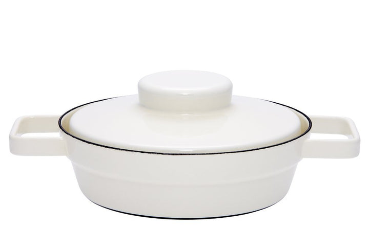 Riess, 2122-212, Pfanne mit Deckel, Durchmesser 20 cm, PURE WHITE, AROMAPOTS, Truehomeware, Emaille,