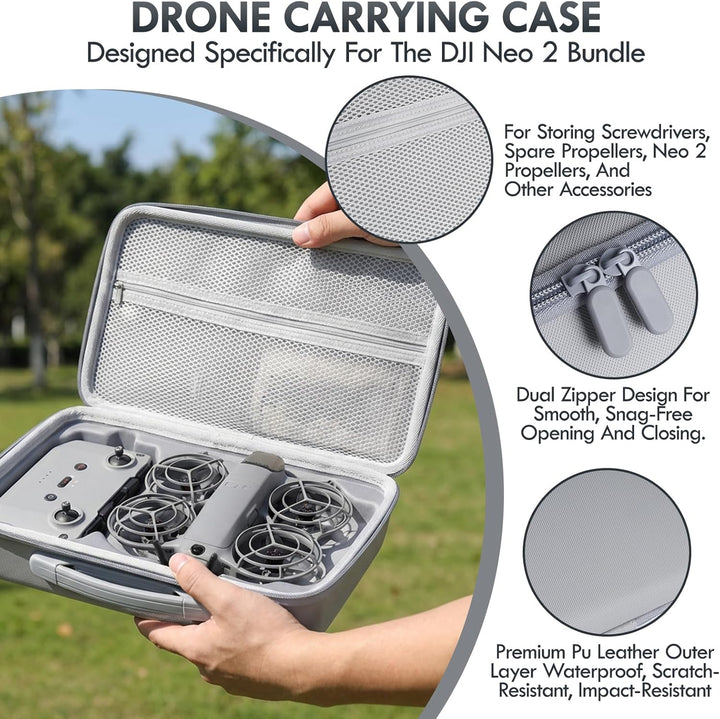 Tasche für DJI Neo 2 Zubehör, Tragbar PU Case mit Tragegurt für DJI Neo 2 Fly More Combo, Compatible