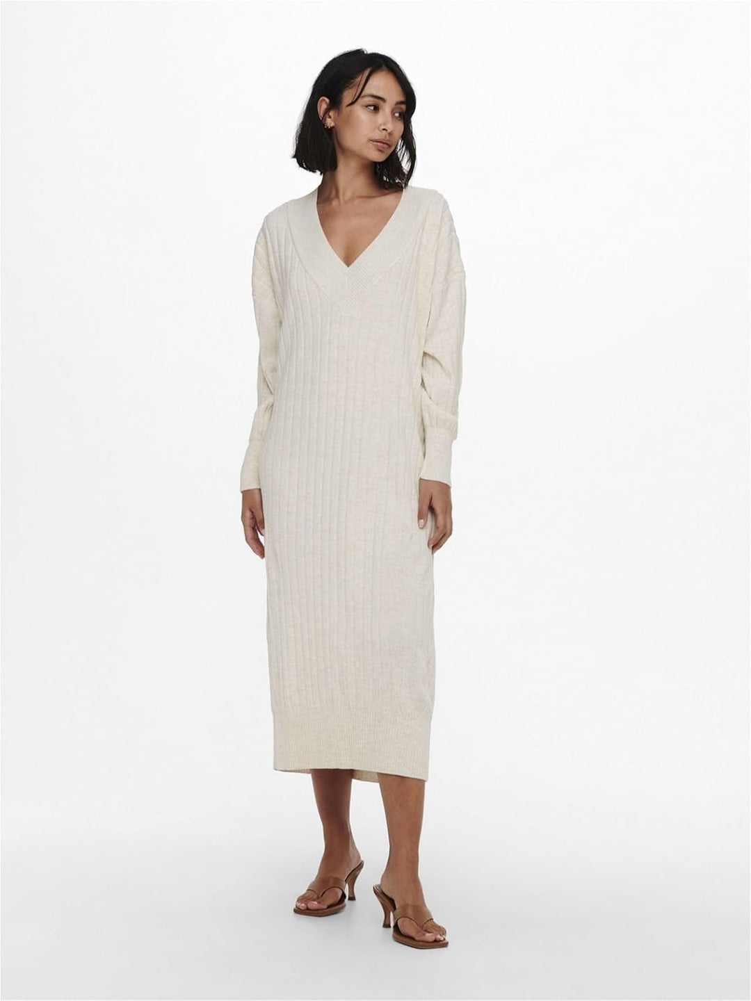 ONLY Female Strickkleid Onlnew Langes Kleid XS Pumice Stone 1, XS Pumice Stone 1