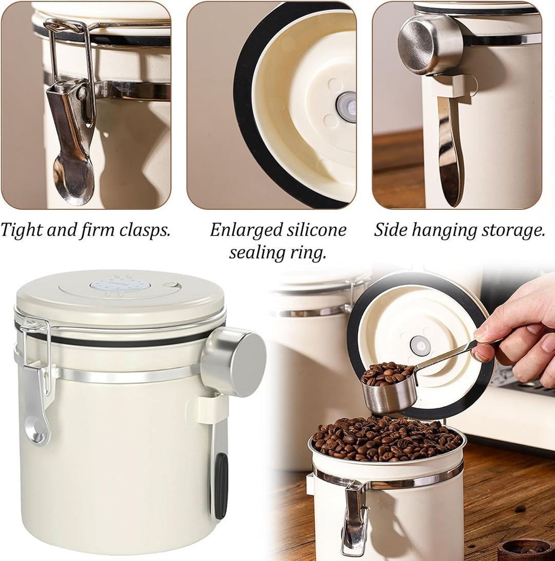 1,5L Kaffeedose Luftdicht aus Edelstahl, Kaffeebohnen Behälter | Kaffeedose aus Edelstahl, Kaffeebeh