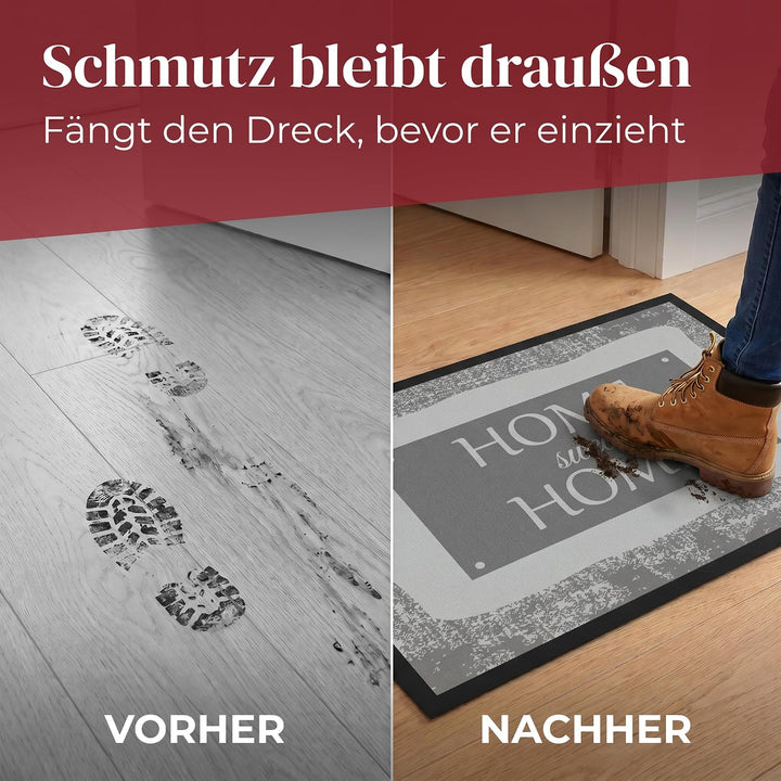 Valia Home Hochwertige Fussmatte 60x80 cm (Large) – Schmutzfangmatte für Innen & Aussen, rutschfest