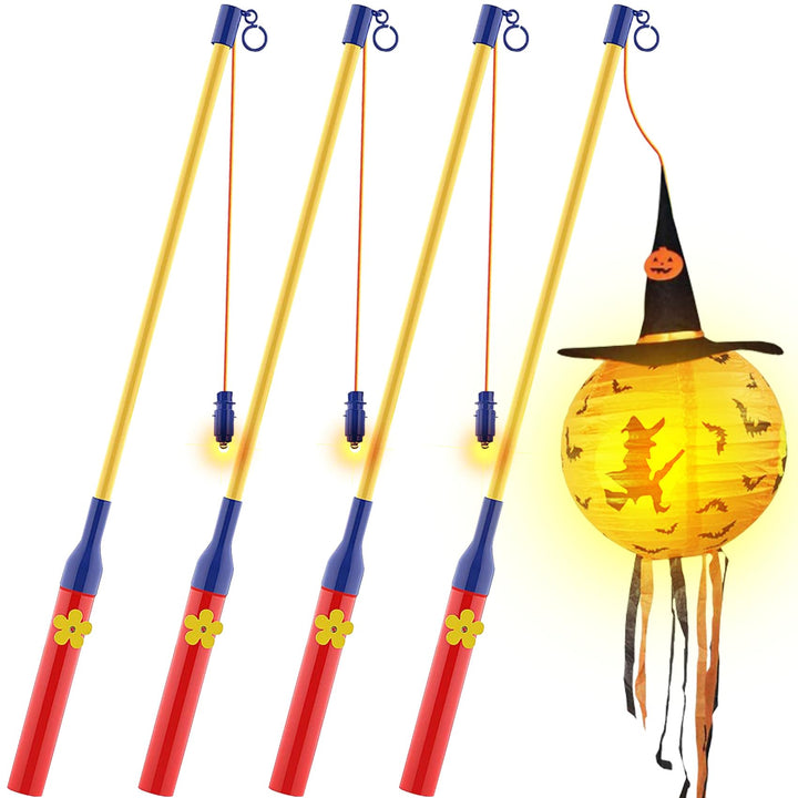Laternenstäbe, Laternenstab Kinder LED, 4 Stück Elektronischer Laternenstab mit LED 50 cm, Laternens