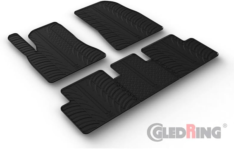 Gledring Satz Gummimatten kompatibel mit Tesla Model 3 12/2020- (T Profil 5-teilig)
