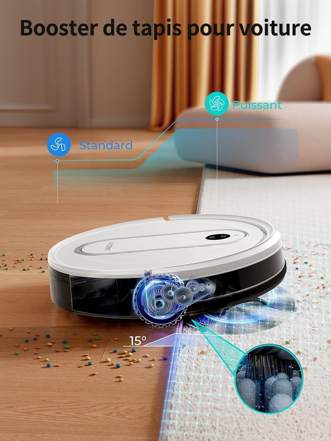 Airzeen Saugroboter mit Wischfunktion,5000Pa Starke Saugkraft J10 Staubsauger Roboter mit Wischfunkt