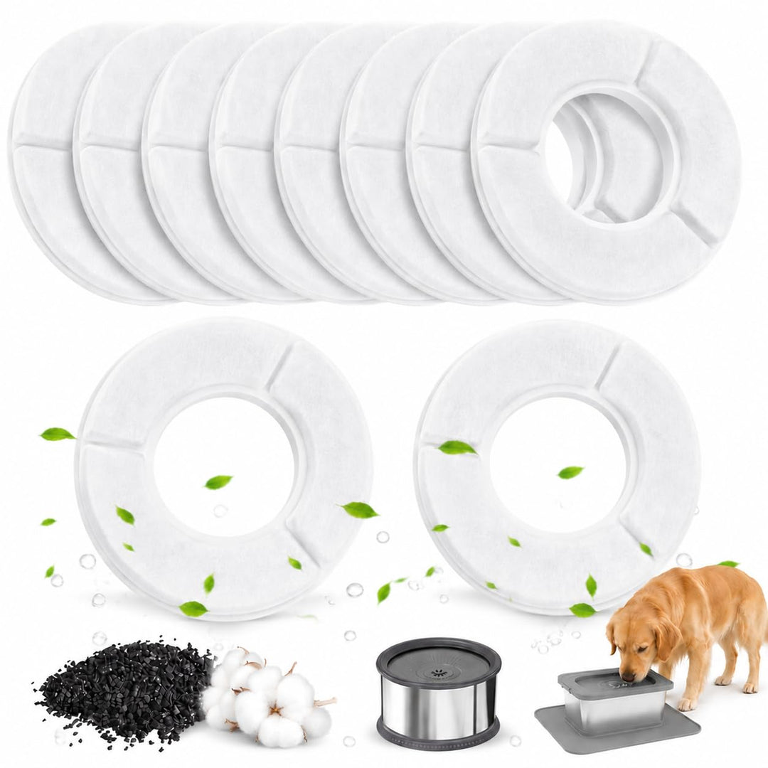 10er-Pack Ersatzfilter für Hunde-Wassernapf, Filter mit Filterwatte &amp; Ionenaustauscherharz &amp; Aktivko