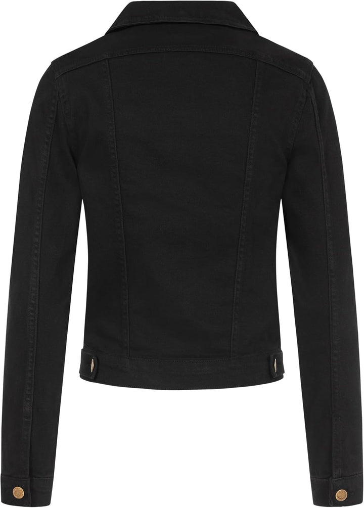 Rock Creek Damen Jeans Jacke Übergangs Jacke D-401, XS Schwarz