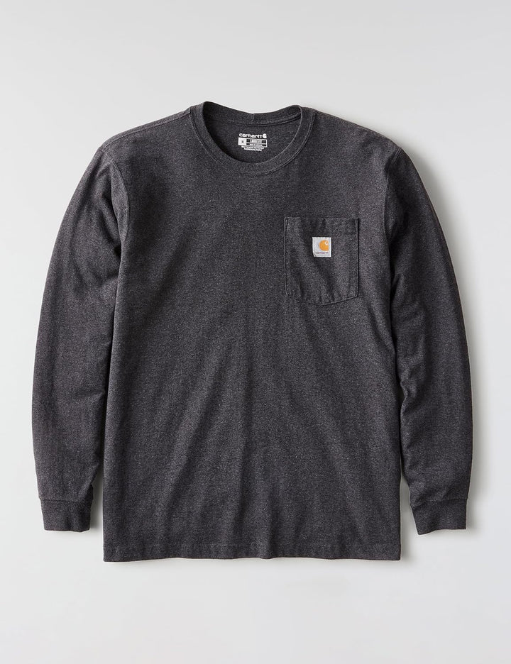 Carhartt Herren Loose Fit Heavyweight Long-Sleeve Pocket T-Shirt S Anthrazit Meliert, S Anthrazit Me