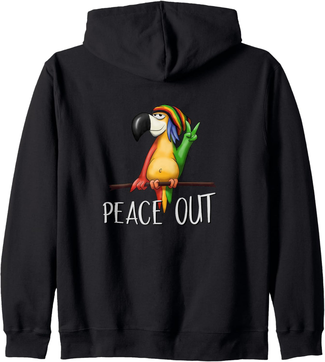 Lässiger Comic Rasta Vogel Reggae Papagei Peace Out Kapuzenjacke