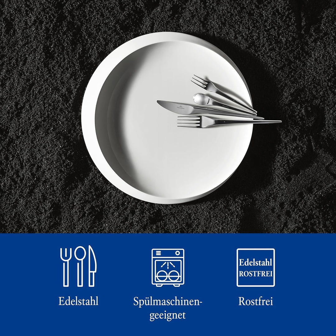 Villeroy &amp; Boch – NewMoon Besteck Set 30 teilig für 6 Personen, spülmaschinenfest, Besteckset, Tafel