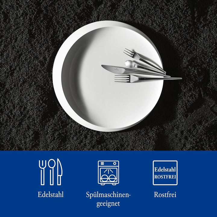 Villeroy &amp; Boch – NewMoon Besteck Set 30 teilig für 6 Personen, spülmaschinenfest, Besteckset, Tafel