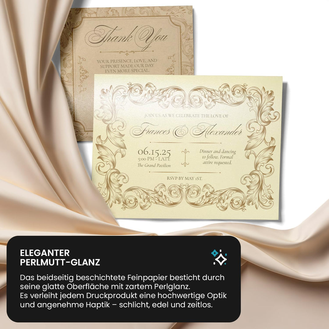 Netuno 100x Bastelpapier Perlmutt-Sand DIN A4 210x 297 mm 120g Aster Metallic Sand Fein-Papier Baste