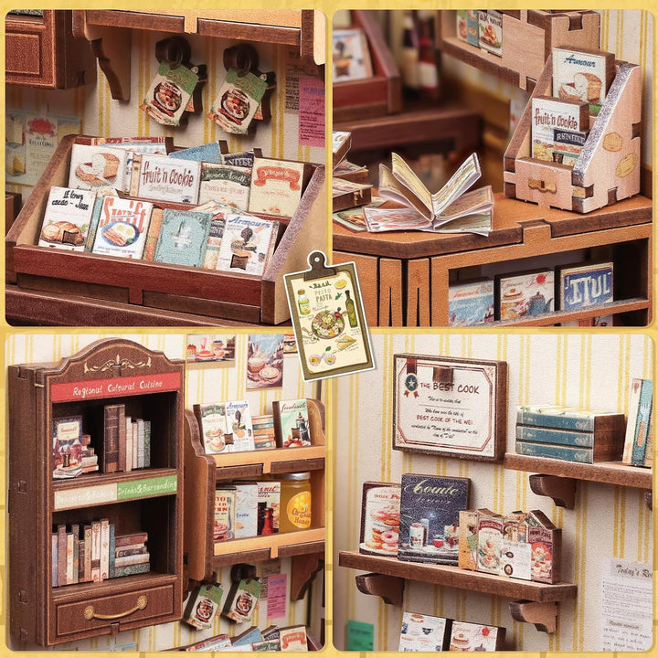 CUTEBEE Book Nook Kit - DIY Puppenhaus, Miniatur Haus Selber Baue Bausatz für Erwachsene, Home Bookn