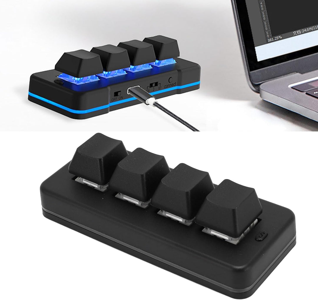 Bluetooth-verkabelte USB-Makro-Gaming-Tastatur mit RGB-Hintergrundbeleuchtung, Mechanische Tastatur