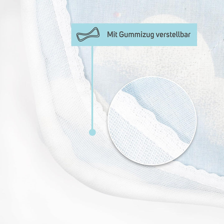 Matratzenschoner aus Baumwolle für Babykrippe | 70 x 140 cm | Wasserdicht | Atmungsaktiv | mit Gummi