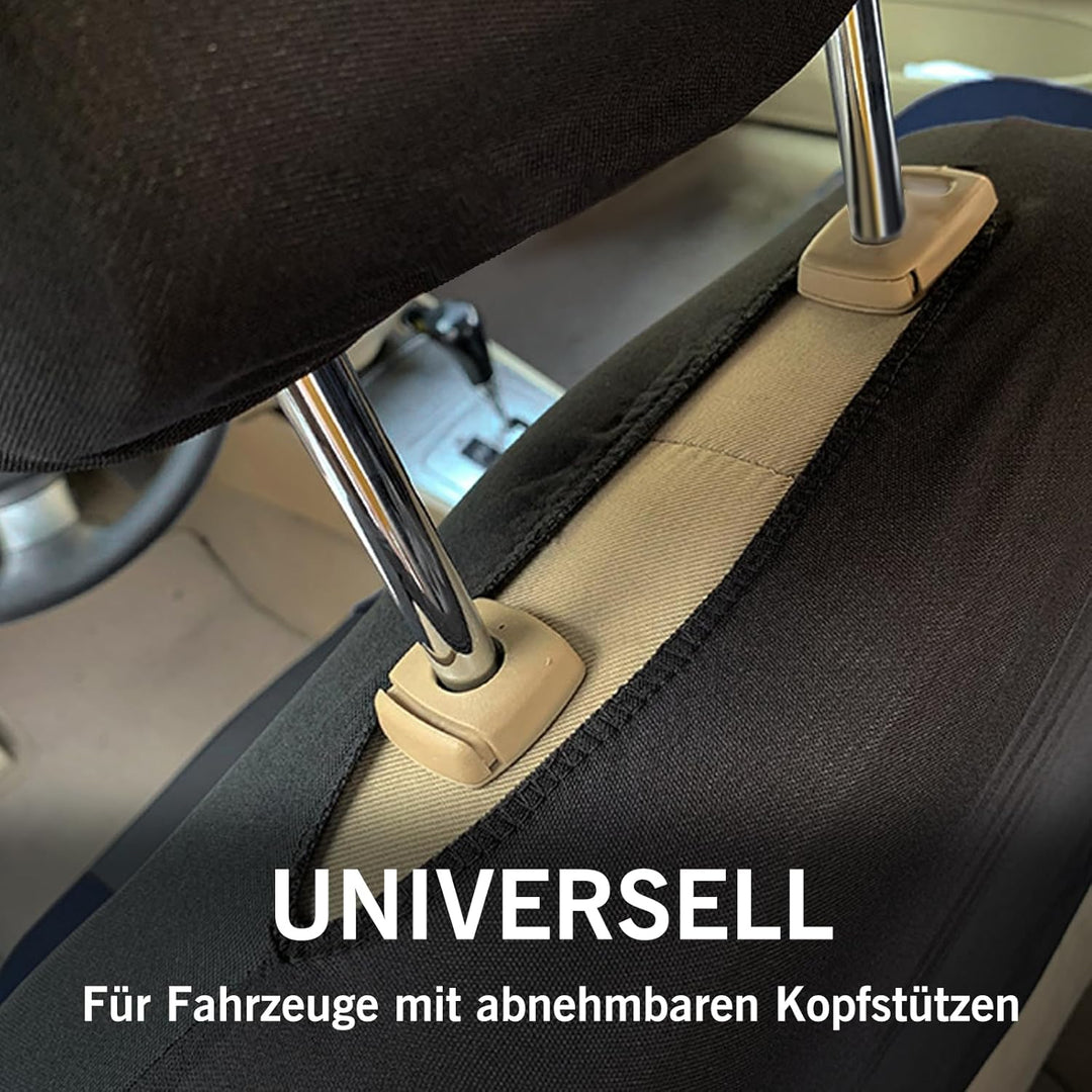 Universal Autositzbezüge Set Atmungsaktiv Strapazierfähig Waschbar 5-Sitze Schonbezüge für Vordersit