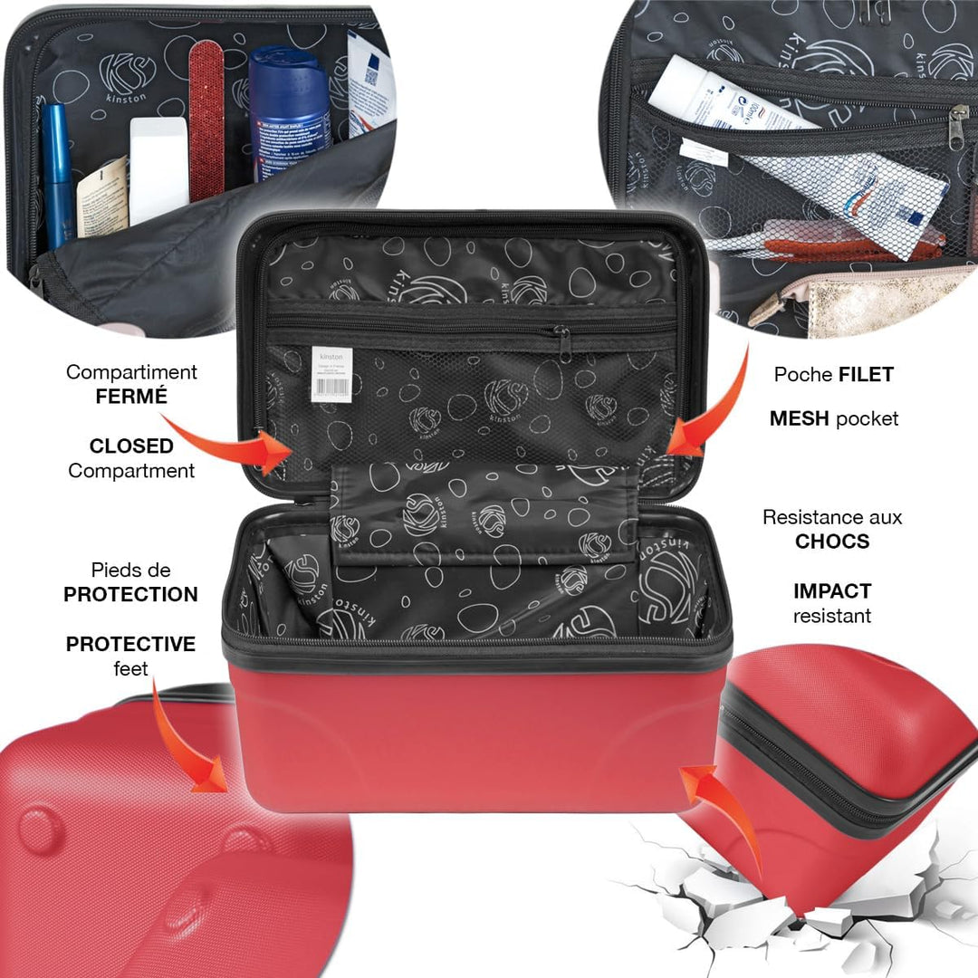 Kinston Set aus 2 grossen Kosmetiktaschen – Hartschalen-Vanity Case – Kosmetiktasche, Hartschale mit