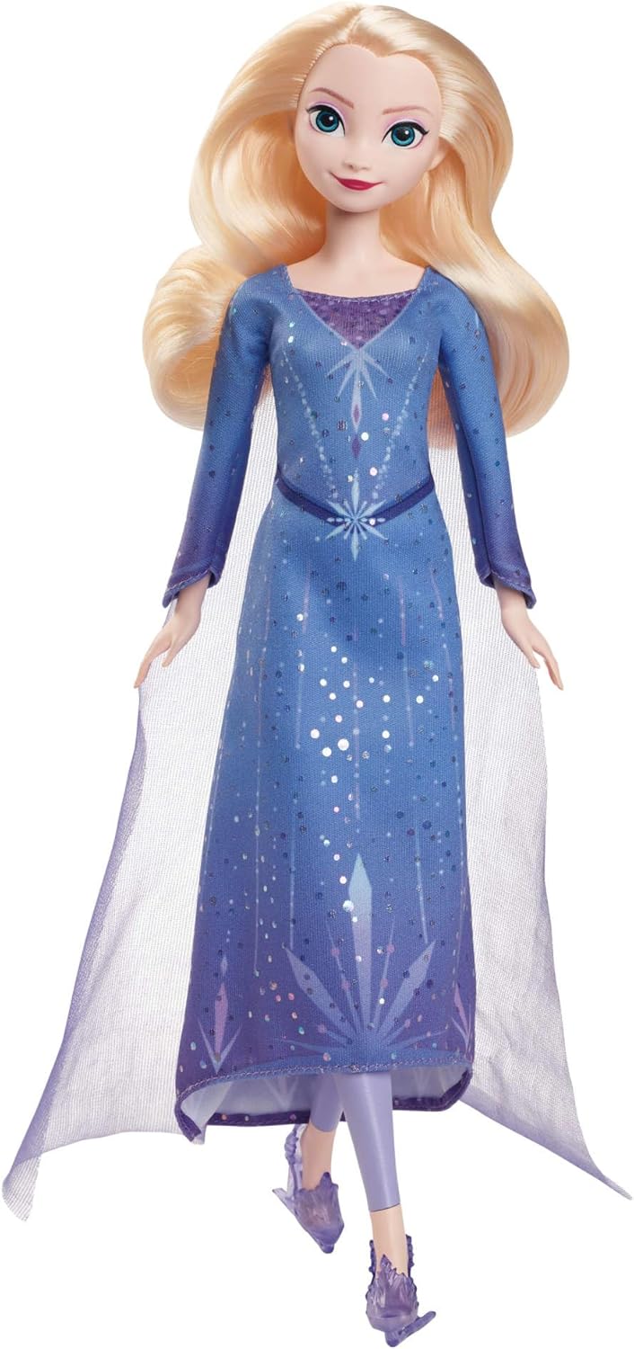 Mattel Disney Die Eiskönigin: Winterfest - Elsa Modepuppe mit Zubehör, Eisläuferin-Look mit abnehmba