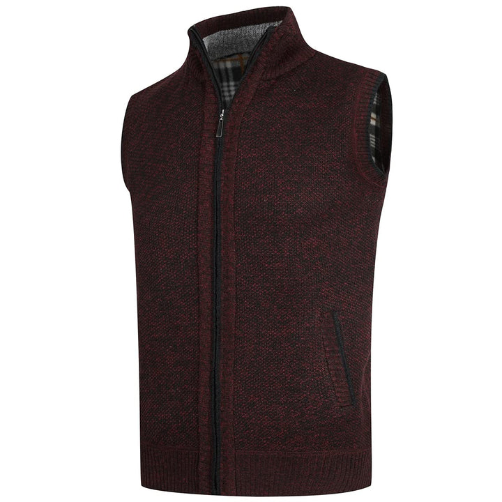 YOUTHUP Herren Weste Fleece Fütterung Winter Frühling Strickjacke Ärmellose Fleecejacke Stehkragen S