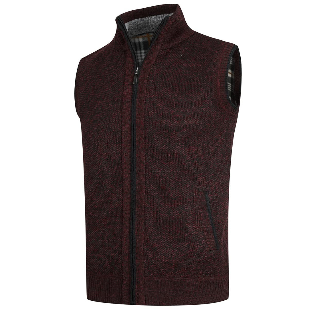 YOUTHUP Herren Weste Fleece Fütterung Winter Frühling Strickjacke Ärmellose Fleecejacke Stehkragen S