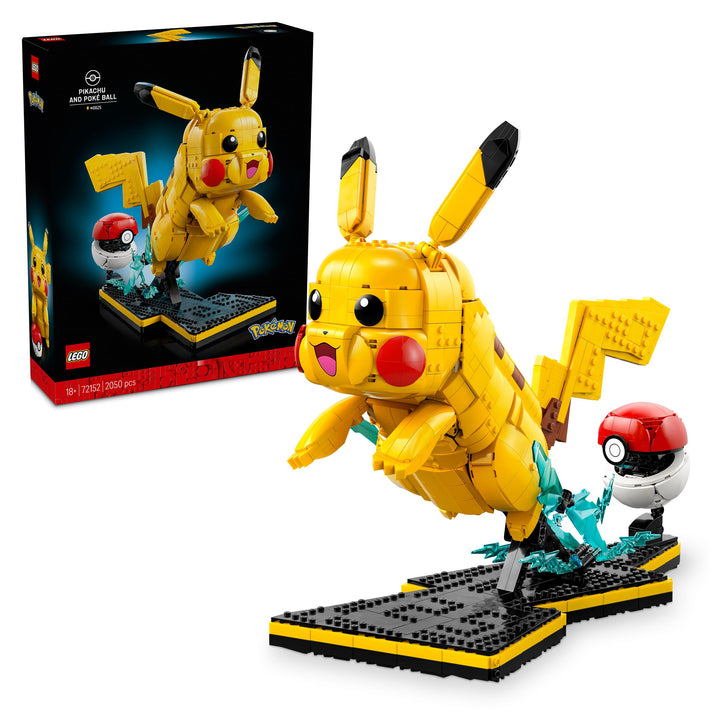LEGO Pokémon Pikachu und Pokéball - Bauset für Erwachsene - Modellbau mit beweglicher Anime Figur un