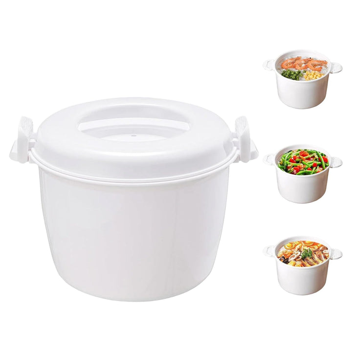 Reiskocher Mikrowelle, Tragbarer Mikrowellen Reiskocher, Mikrowellen Dampfgarer mit Reislöffel & Fil