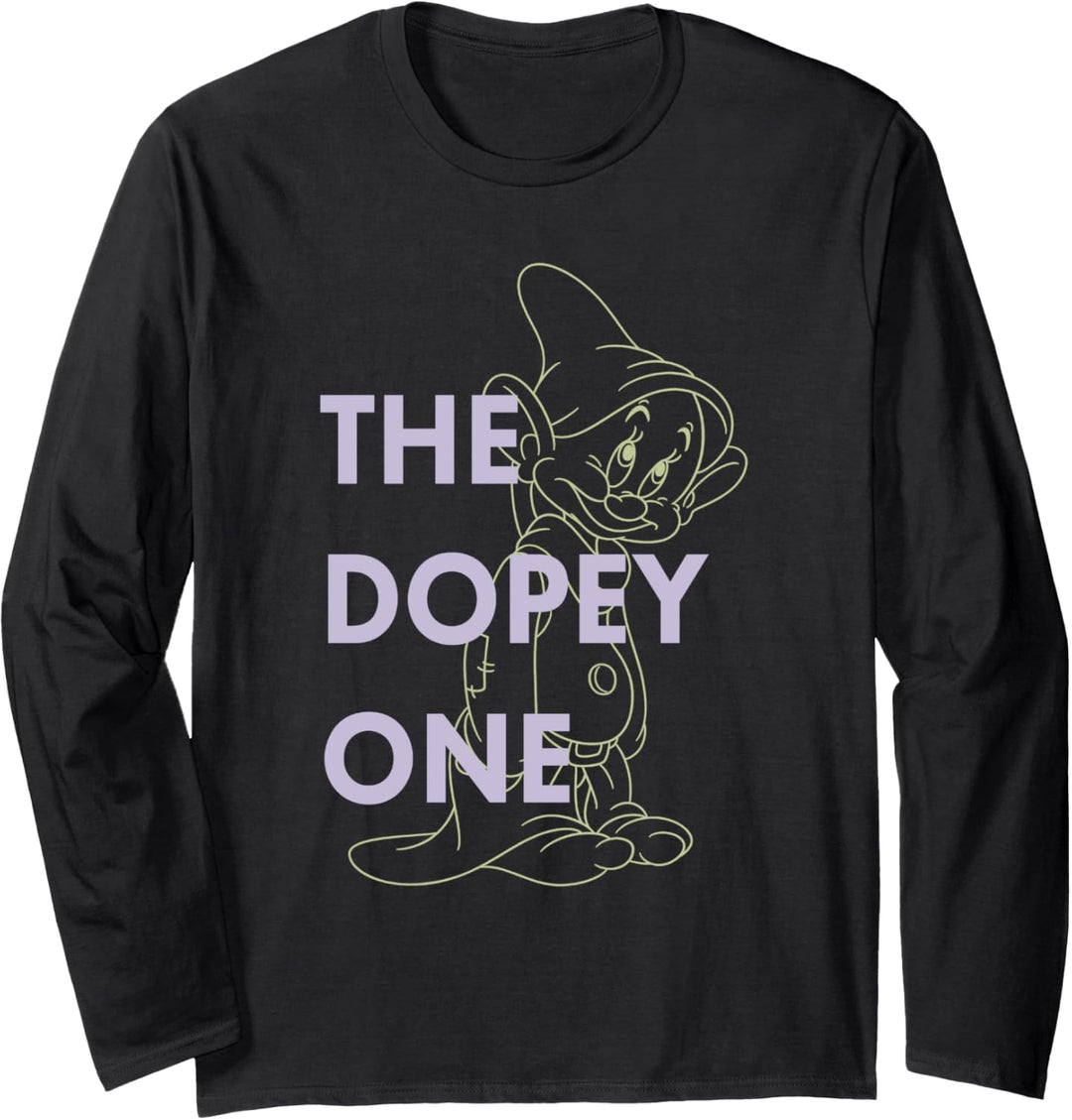 Disney Snow White Dwarf Dopey The Dopey One Outlined Langarmshirt