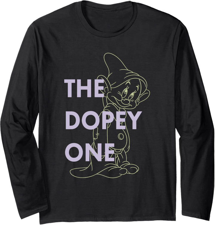 Disney Snow White Dwarf Dopey The Dopey One Outlined Langarmshirt