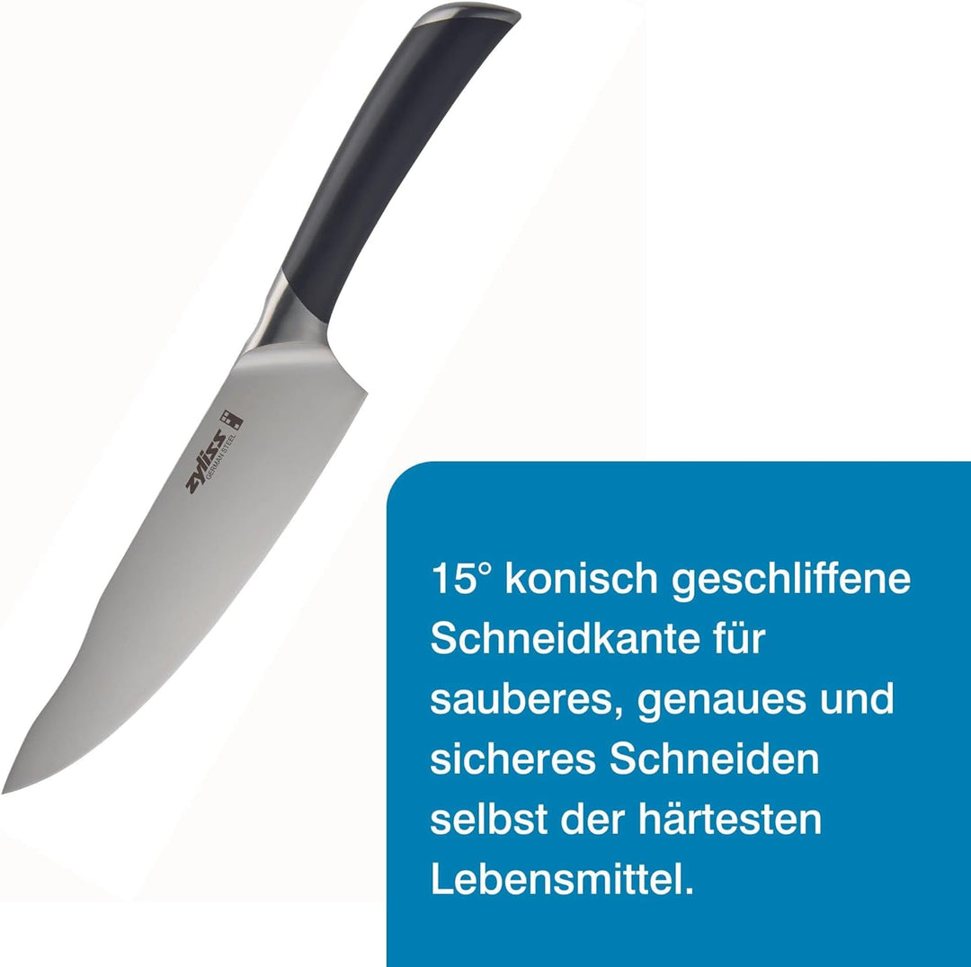 Zyliss E920270 Comfort Pro Kochmesser, Deutscher Edelstahl, Black Handle, Küchenmesser, Spülmaschine