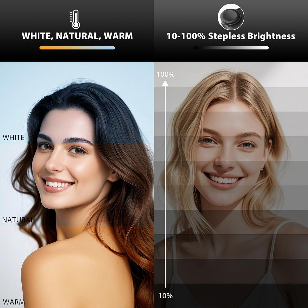 Selfie Licht 5W, BDDFOTO Handy Licht mit Akku 2500mAh, tragbares Clip-On-Licht 10-100% dimmbar CRI≥9