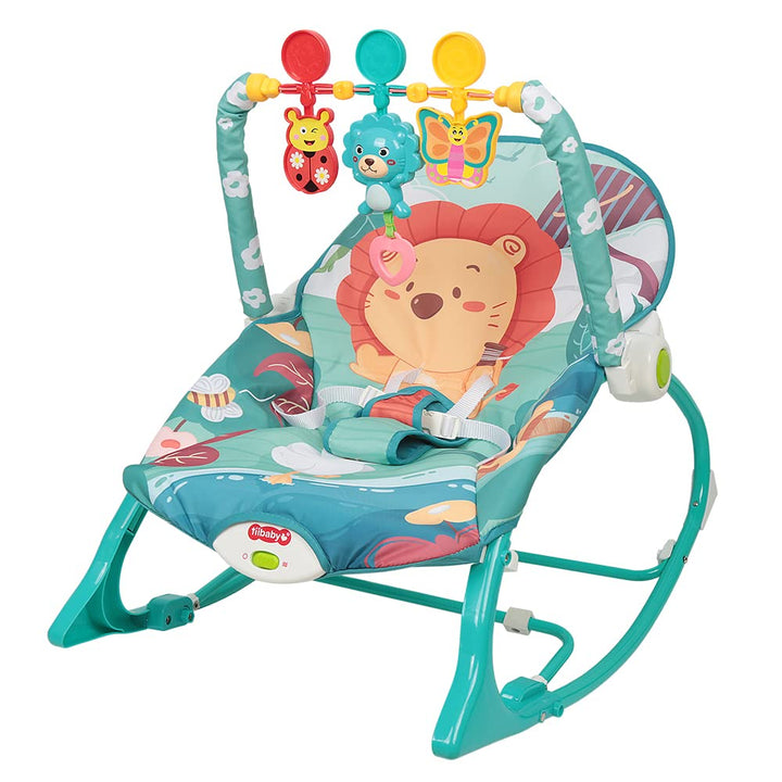 Baby Wippe mit Beruhigenden Vibrationen, Babyschaukel Elektrisch mit Liegefunktion, 3-Punkte-Gurt Si