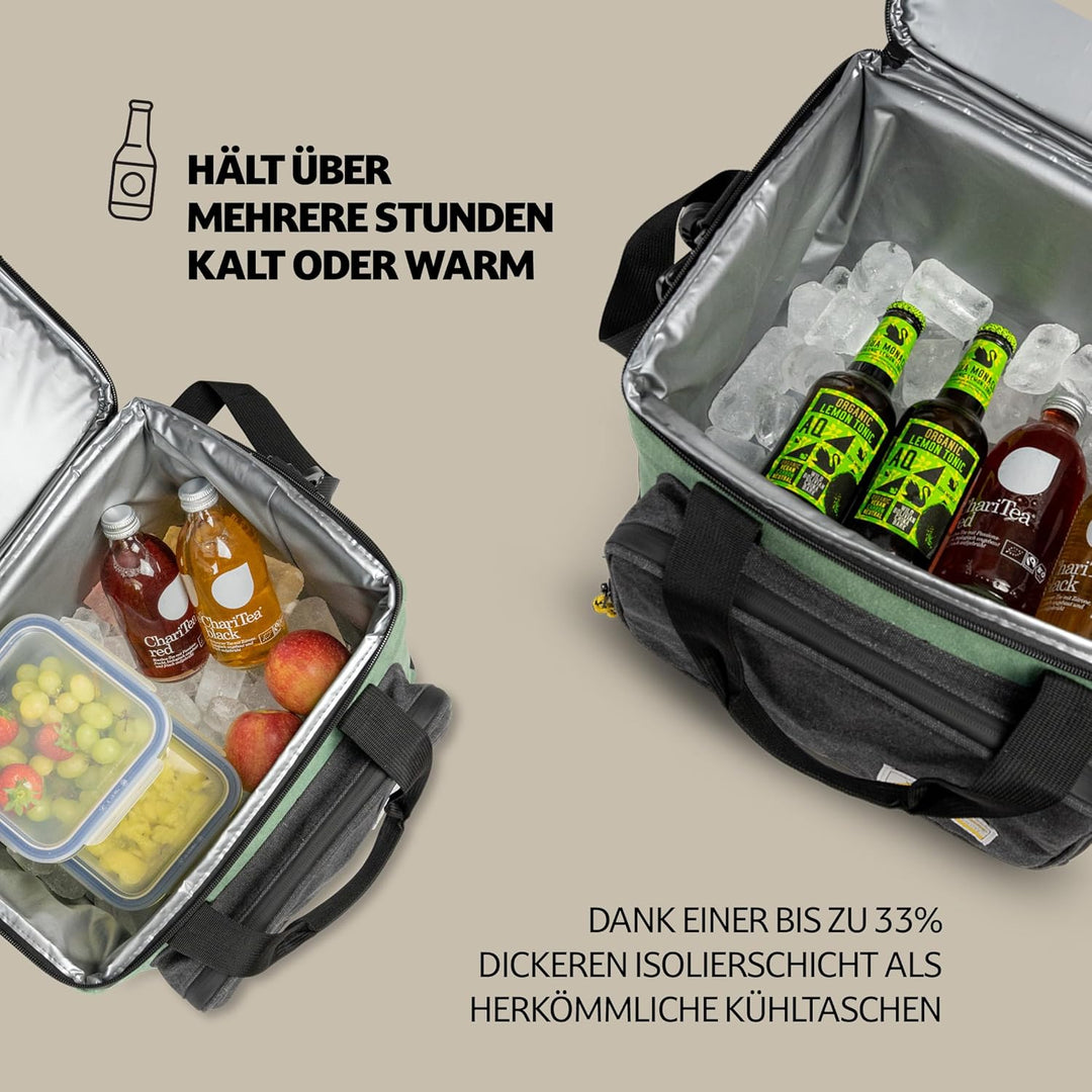 Campo Libre.® Hulk I Premium Camping Kühltasche 30l &amp; 20l I Kühltasche klein mit Wasserdichten Reiss