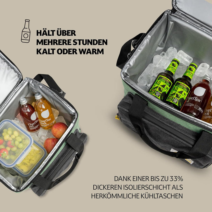 Campo Libre.® Hulk I Premium Camping Kühltasche 30l &amp; 20l I Kühltasche klein mit Wasserdichten Reiss
